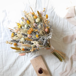 Yellow Boho Bouquet l Spring Yellow Bridal Bouquet l Dried Flowers Bouquet l Wedding Boho Bouquet