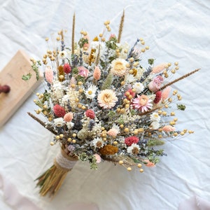 Pfirsich & Lavendel Boho Bouquet l Getrocknete Blumen Bouquet l Boho Brautstrauß l Geschenk für Sie