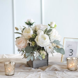 White & Eucalyptus Centerpiece l Wedding Centerpiece l Table Centerpiece l Gift For Her
