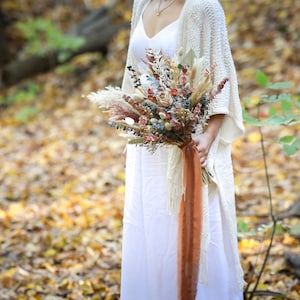 Boho Pampas wedding Bouquet l Fall Colors Bridal Bouquet l Dried Flowers Bouquet