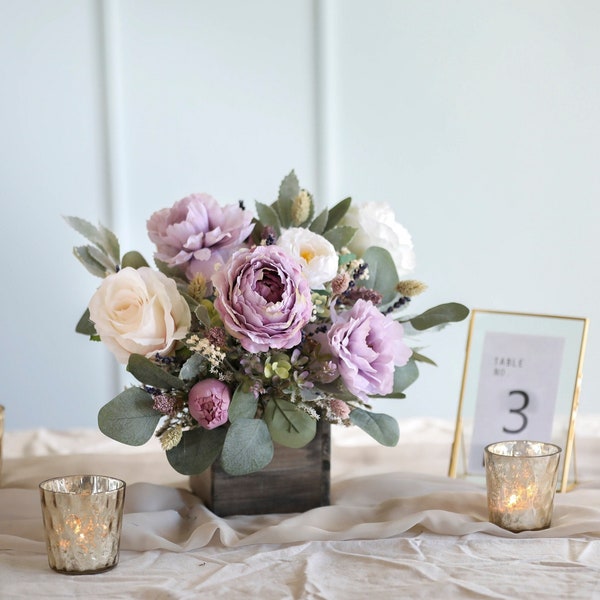 Lavender Silk Flowers Centerpiece l Lavender wedding Centerpiece l Table Decor l Home Decor