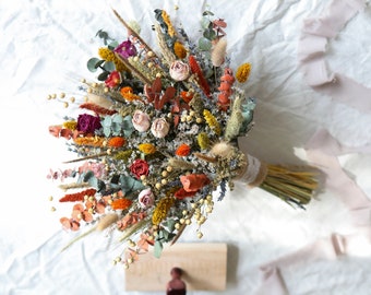Terrakotta-Boho-Blumenstrauß l Getrockneter Blumenstrauß l Boho-Hochzeitsstrauß l Geschenk für Sie