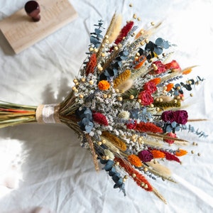 Bohoboeket oranje l Bruidsboeket l Boeket gedroogde bloemen