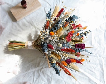 Orange Boho Bouquet l Bridal Bouquet l Dried Flowers Bouquet