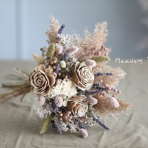 Boeket met gedroogde bloemen in rustieke kleuren l Bohoboeket l Cadeau voor haar