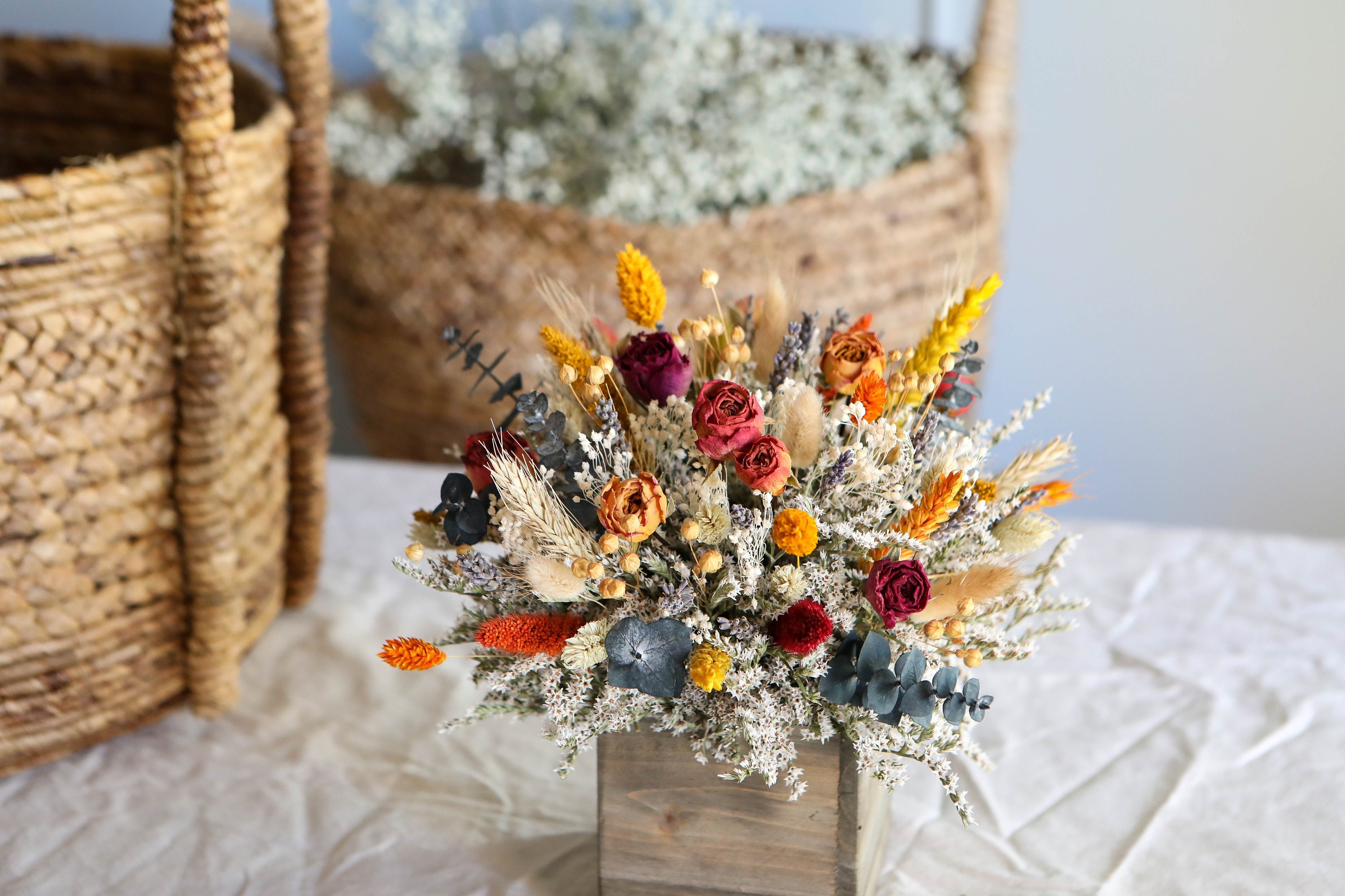 Boho Dried Flowers Centerpiece L Table Centerpiece L Wedding Etsy