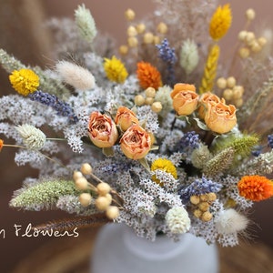 Yellow dried flowers bouquet l Gift bouquet