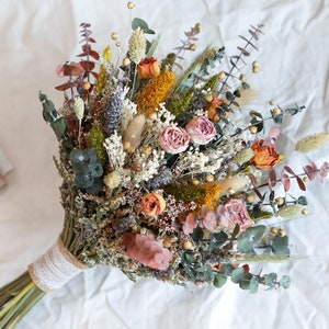 Earth Tone Boho Bouquet l Terracotta Bridal Bouquet l Quicksand Dried Flowers Bouquet l Wedding Bouquet