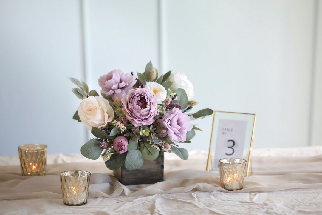 Lavender Silk Flowers Centerpiece L Lavender Wedding Centerpiece L