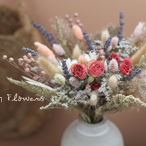 Lavender & pink dried flowers bouquet  l Gift for her