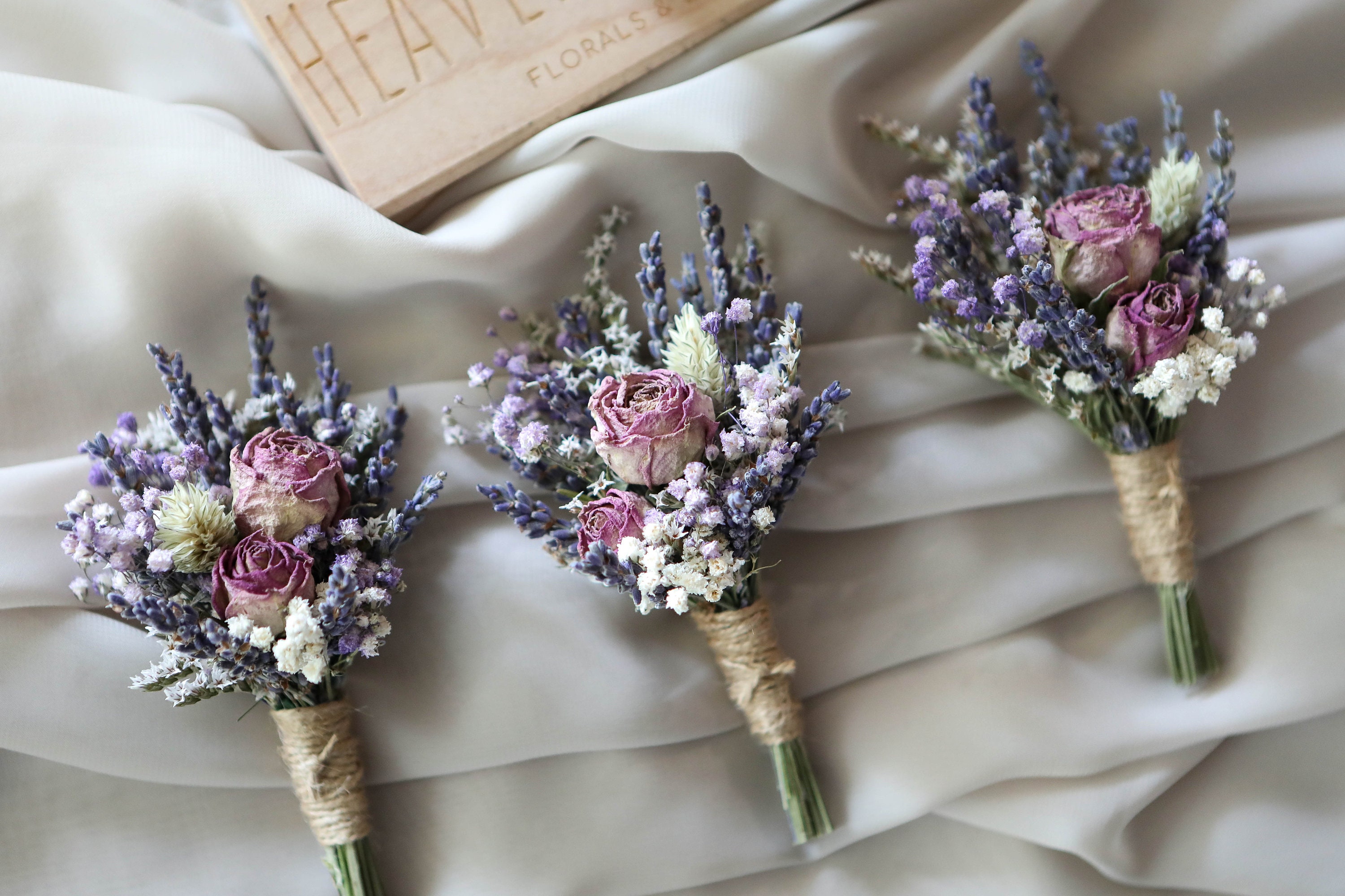 Lavender \u0026 Rose Boutonniere With Baby's Breath - Boho Wedding - Etsy, image size:3000x2000