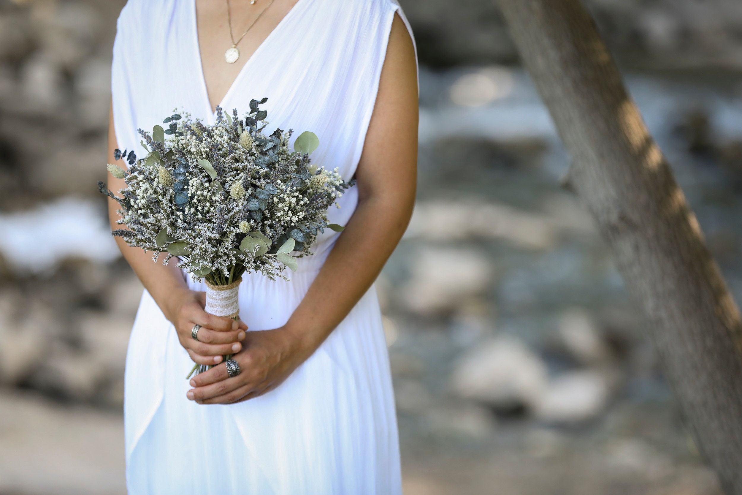 Small Wedding Bouquet, Soft Green Bouquet, Preserved Eucalyptus, Dusty –  Love Crafted Decor