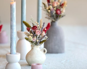 Pink & Burgundy Mini Bouquet l Bud Vase Mini Bouquet l Wedding Table Arrangements l Dried Flower Mini Bouquet