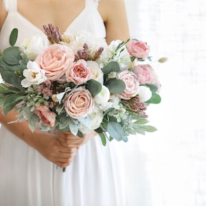 Quicksand Silk Flowers Bouquet l Blush Pink Wedding Bouquet l Bridal Bouquet