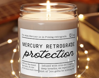 Mercury Retrograde Protection Candle, Mercury Retrograde Candle, Astrology Candle, Mercury Retrograde Gift, Mercury's in Retrograde