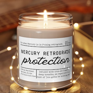 Mercury Retrograde Protection Candle, Mercury Retrograde Candle, Astrology Candle, Mercury Retrograde Gift, Mercury&#39;s in Retrograde
