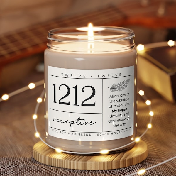 1212 Candle, 1212 Angel Number Candle, 1212 Lucky Number, Repeating Numbers Candle, Angel Number Candle, Spiritual Candle, Intention Candle