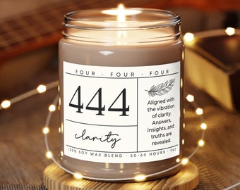 444 Angel Number Candle, 444 Candle, Intention Candle, Repeating Numbers Candle, Angel Number Candle, Spiritual Candle, Mystical Candle