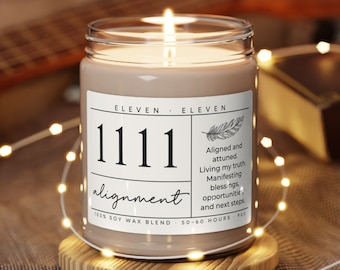 1111 Angel Number Candle, 1111 Lucky Number, 1111 Candle, Repeating Numbers Candle, Angel Number Candle, Spiritual Candle, Intention Candle