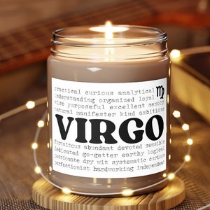 Virgo Traits Candle, Virgo Characteristics Candle, Virgo Zodiac Candle, Virgo Zodiac Gift, Gift for Virgo Zodiac, Virgo Birthday Gift