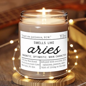 Aries Candle, Aries Zodiac Candle, Smells Like Candle, Gift for Aries Birthday, Aries Zodiac Gifts, Astrology Gift, Aries Birthday