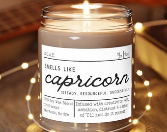 Capricorn Candle - Capricorn Zodiac Candle - Smells Like Candle - Gift for Capricorn Zodiac - Capricorn Gifts - Astrology Gift