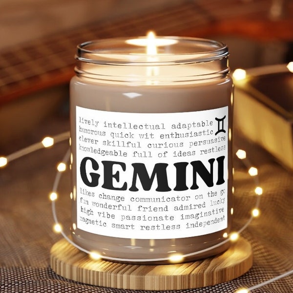Gemini Traits Candle, Gemini Characteristics Candle, Gemini Zodiac Candle, Gemini Zodiac Gift, Gift for Gemini Zodiac, Gemini Birthday Gift