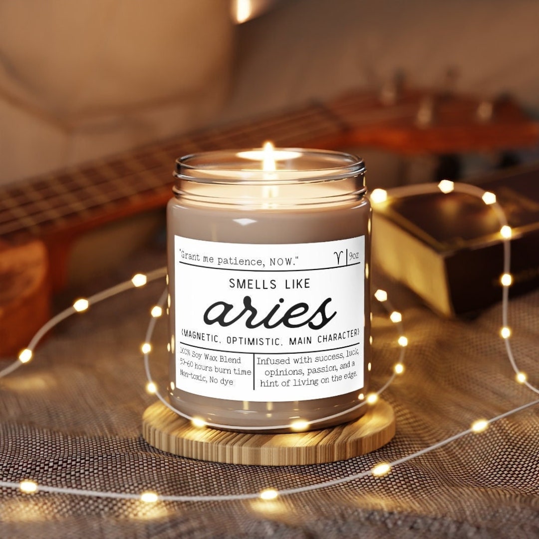 Aries Candle, Aries Zodiac Candle, Smells Like Candle, Gift for Aries