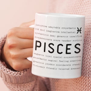 Pisces Zodiac Mug, Pisces Mug, Zodiac Mug, Gift for Pisces Zodiac, Pisces Traits, Zodiac Gifts, Astrology Gift, Pisces Birthday Gift,