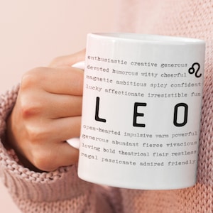 Leo Zodiac Mug, Leo Mug, Zodiac Mug, Gift for Leo Zodiac, Leo Traits, Zodiac Gifts, Astrology Gift, Leo Birthday Gift, Leo Characteristics
