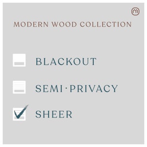 May include: A checklist with three options for window treatments: Blackout, Semi-Privacy, and Sheer. The Sheer option is checked.