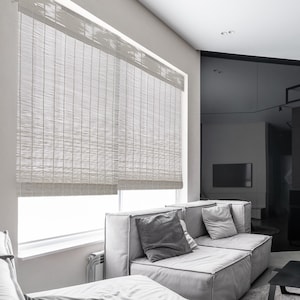 MOOD Cordless Bamboo Roman Shades, Modern Wood Collection