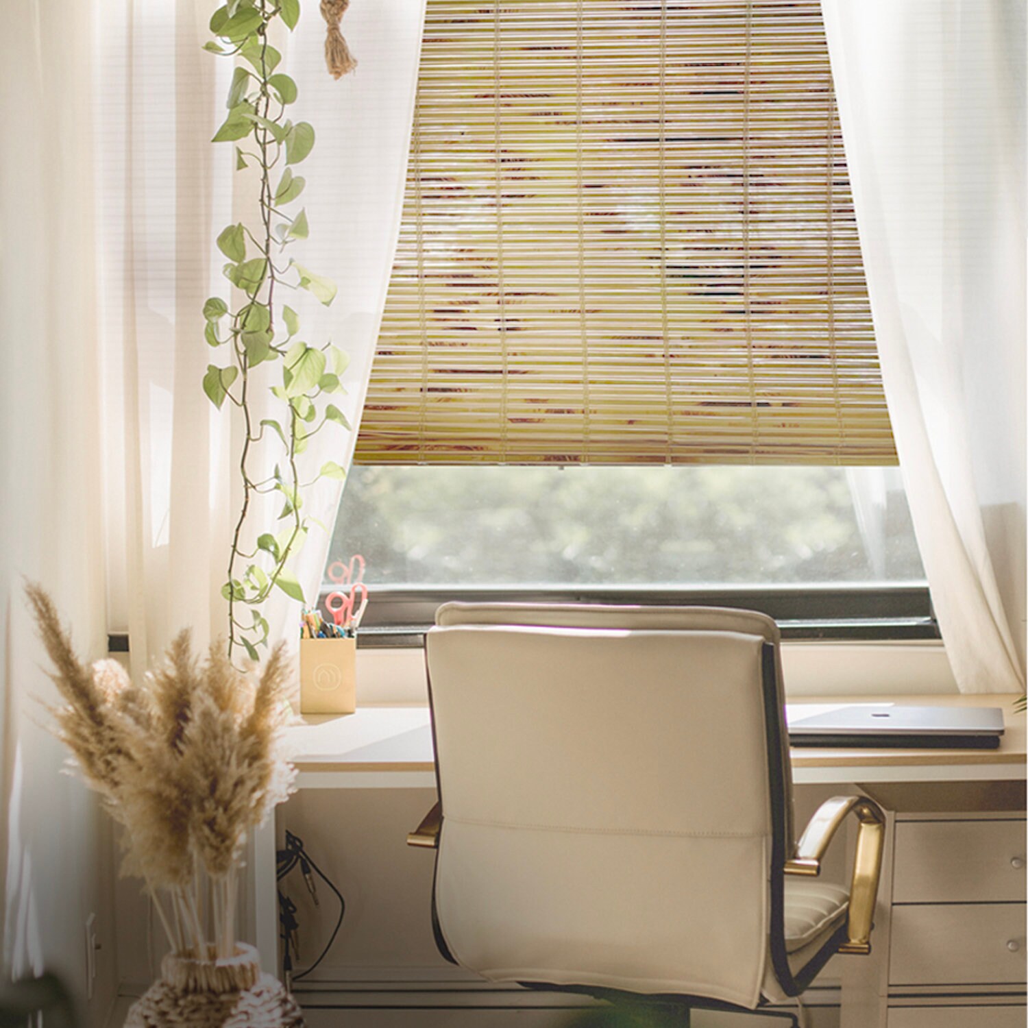 MOOD Cordless Bamboo Roman Shades, Aloha Collection