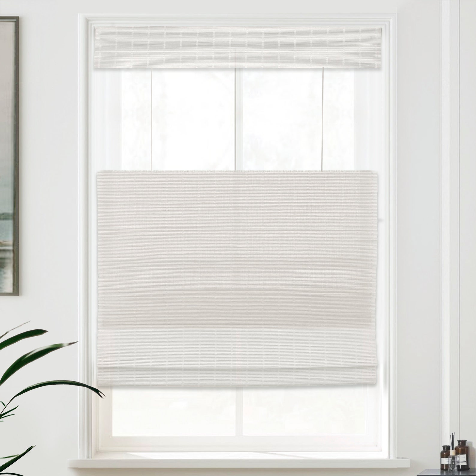 MOOD Top Down Bottom up Bamboo Roman Shades Modern Wood Etsy