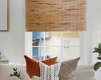 MOOD Cordless Bamboo Roman Shades, Natural Wood Collection