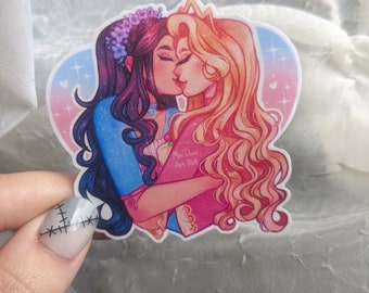 Pegatina con brillantina de La princesa y la mendiga