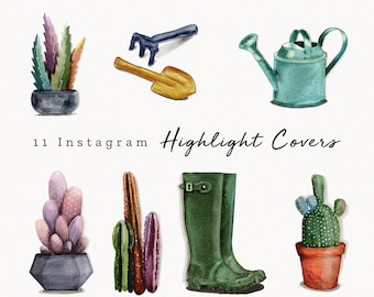 Instagram Story Highlight Covers | Watercolor Gardening Icons | Garden Farm | Story Highlight Icons | Social Media Icons | Country Life