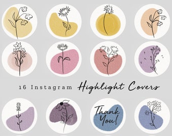 Instagram Story Highlight Covers | Watercolor Flower Icons | Minimalist Flowers | Story Highlight Icons | Social Media Icons | Natural Life