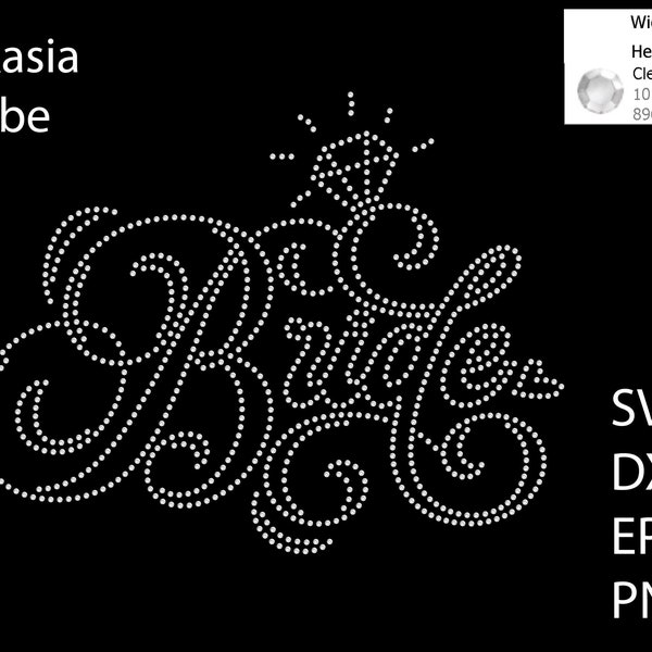 Bride Rhinestone template SVG | DXF | EPS | Cricut, Silhouette | (1362)