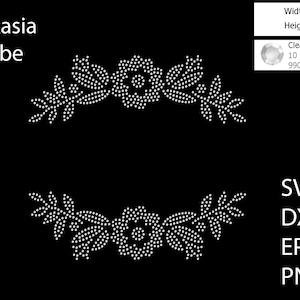 Flower Design Rhinestone template SVG | DXF | EPS Cricut, Silhouette | (1506)