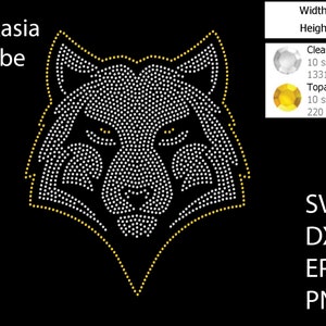Wolf Rhinestone template SVG | DXF | EPS | Cricut, Silhouette | (1499)