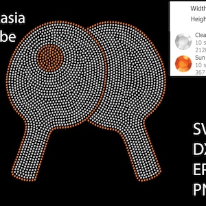 Ping Pong Ball | Table Tennis Rhinestone template SVG | DXF | Cricut, Silhouette | (1455)