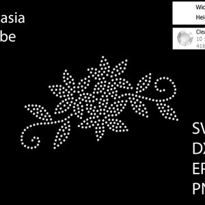 Flower Design Rhinestone template SVG | DXF | EPS Cricut, Silhouette | (1508)