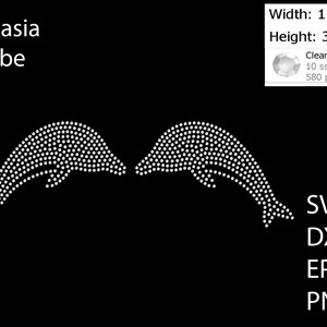 Dolfijnen Strass sjabloon SVG | DXF | EPS | Cricut, silhouet | (1302)