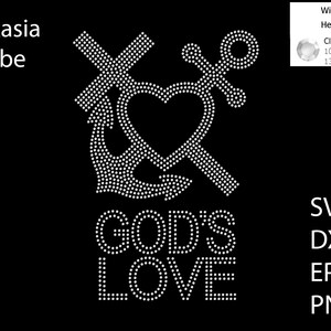 Cross,Anchor and Heart Rhinestone template SVG | DXF | EPS | Cricut, Silhouette | (1389)