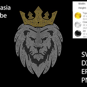 Modelo de strass coroa leão SVG | DXF |EPS| Cricut, silhueta | (1320)