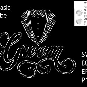 Groom Rhinestone template SVG | DXF | EPS | Cricut, Silhouette | (1364)