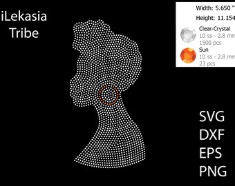 Head Wrap Woman Rhinestone template SVG | DXF | EPS | Cricut, Silhouette | (1485)