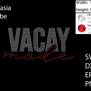Vacay Mode Strass Vorlage SVG | DXF | Cricut, Scherenschnitt | (1892)