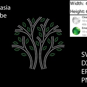 Tree Rhinestone template SVG | DXF | EPS Cricut, Silhouette | (1938)